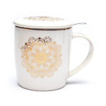 Ielādēt attēlu galerijas skatītājā, Krūze ar metāla sietiņu un vāku Mandala 400ml