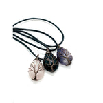 Ielādēt attēlu galerijas skatītājā, Kulons Stone & Tree Ametists, Rozā Kvarcs, Ametists, Aventurīns, Tīģeracs vai Obsidiāns