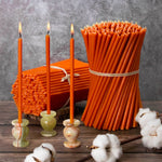 Load image into Gallery viewer, Orange Beeswax Church Candles №80 - 60 minutes, 6.1x185mm