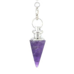 Ielādēt attēlu galerijas skatītājā, Svārsts Ametists / Amethyst Conical Pendulum Healing Crystal