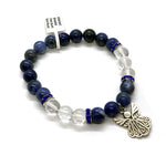 Ielādēt attēlu galerijas skatītājā, Rokassprādze Sodalite & Rock Quartz with Angel 8mm