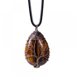 Ielādēt attēlu galerijas skatītājā, Kulons Stone & Tree Ametists, Rozā Kvarcs, Ametists, Aventurīns, Tīģeracs vai Obsidiāns