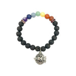 Load image into Gallery viewer, Aroma Bracelet Lava & 7 Chakra 8mm