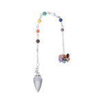 Ielādēt attēlu galerijas skatītājā, Svārsts Kalnu Kristāls / Clear Quartz & 7 Chakra