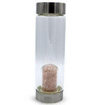 Ielādēt attēlu galerijas skatītājā, Stikla pudele ar kristāliem Kalnu Kristāls / Ametists / Rozā Kvarcs / Topāzs / Rutilētais Kvarcs 0.55L