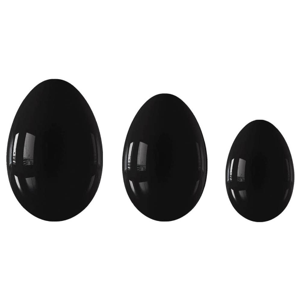Akmens Obsidiāns / Yoni Ola Melnais Obsidiāns / Yoni Egg Black Obsidian 2x3cm / 2.5x4cm / 3x4.5cm