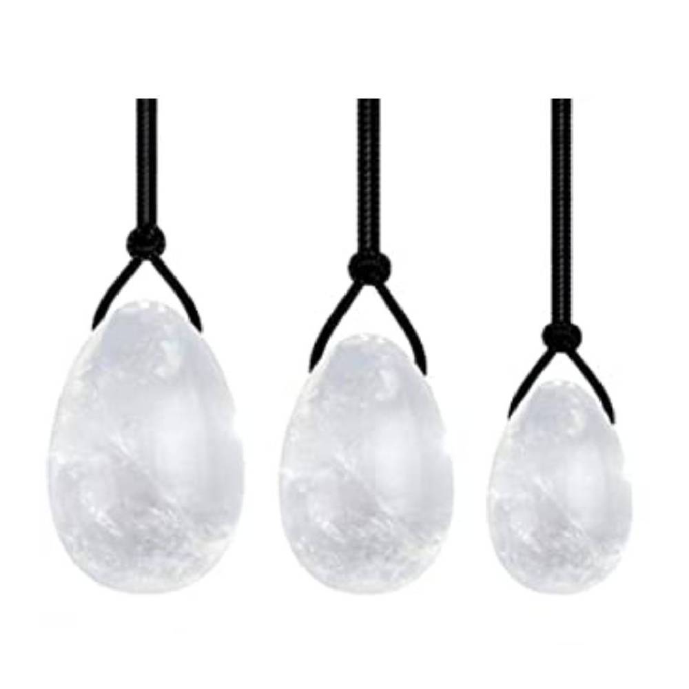 Akmens Kalnu Kristāls / Yoni Ola Kalnu Kristāls / Yoni Egg Clear Quartz with Hole 2x3cm / 2.5x4cm / 3x4.5cm