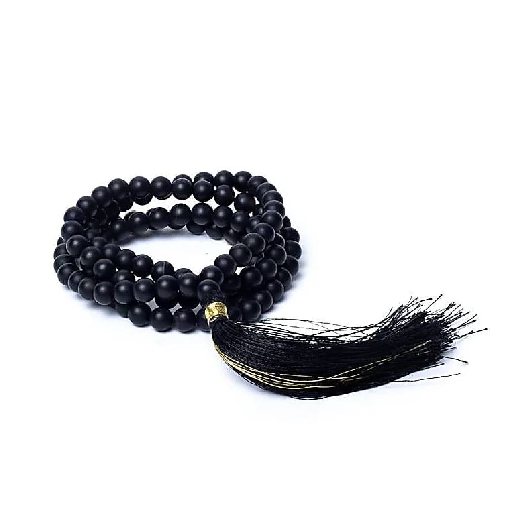 Mala / Skaitāmkrelles 108 Onikss / Melnais Onikss / Black Onyx Mat AA Quality 31.5cm