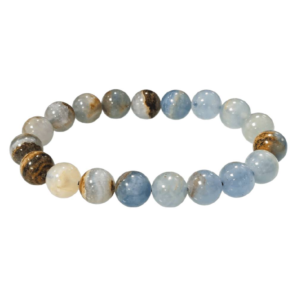 Rokassprādze Kalcīts / Zilais Kalcīts Mix Meksika / Blue Calcite Mix AA 10mm