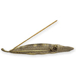 Ielādēt attēlu galerijas skatītājā, Metāla turētājs smaržkociņiem Leaf with Bronze Color Snail 25cm
