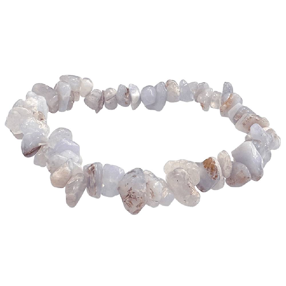 Rokassprādze Halcedons Namībija / Zilais Halcedons / Blue Chalcedony Chips