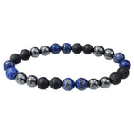 Ielādēt attēlu galerijas skatītājā, Rokassprādze MIX Hematīts, Lazurīts, Oniks / Hematite, Lapis Lazuli, Onyx A 8mm
