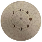 Ielādēt attēlu galerijas skatītājā, Koka Dēlis Rūnas / Runes, Moon &amp; Trinity Knot Ø20cm
