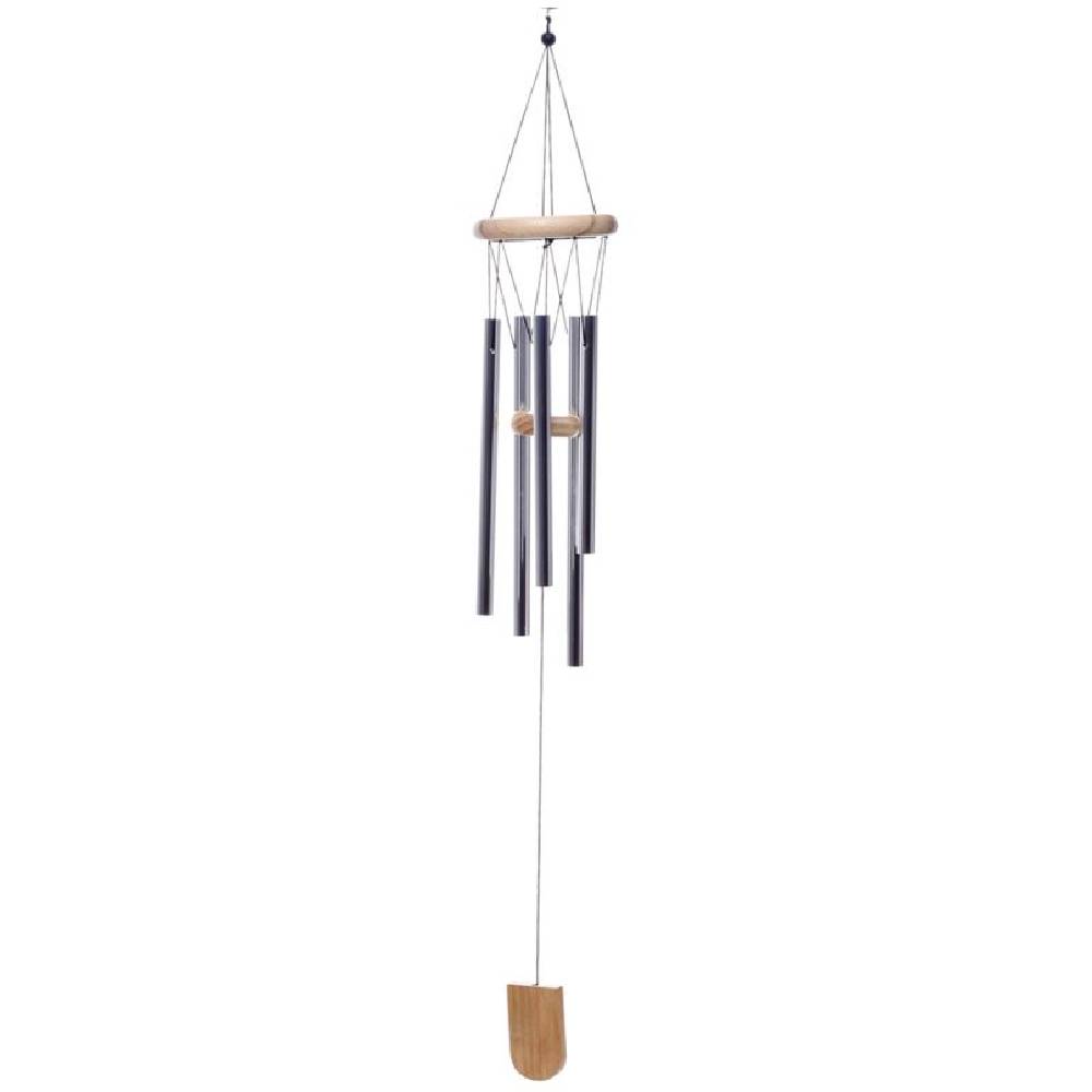 Vēja Zvani Feng Shui Wooden Wind Chime with Metal Tubes 58cm