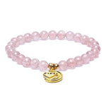 Load image into Gallery viewer, Rokassprādze Zemeņu Kvarcs Madagaskara / Strawberry Quartz with Heart and Moon 6mm
