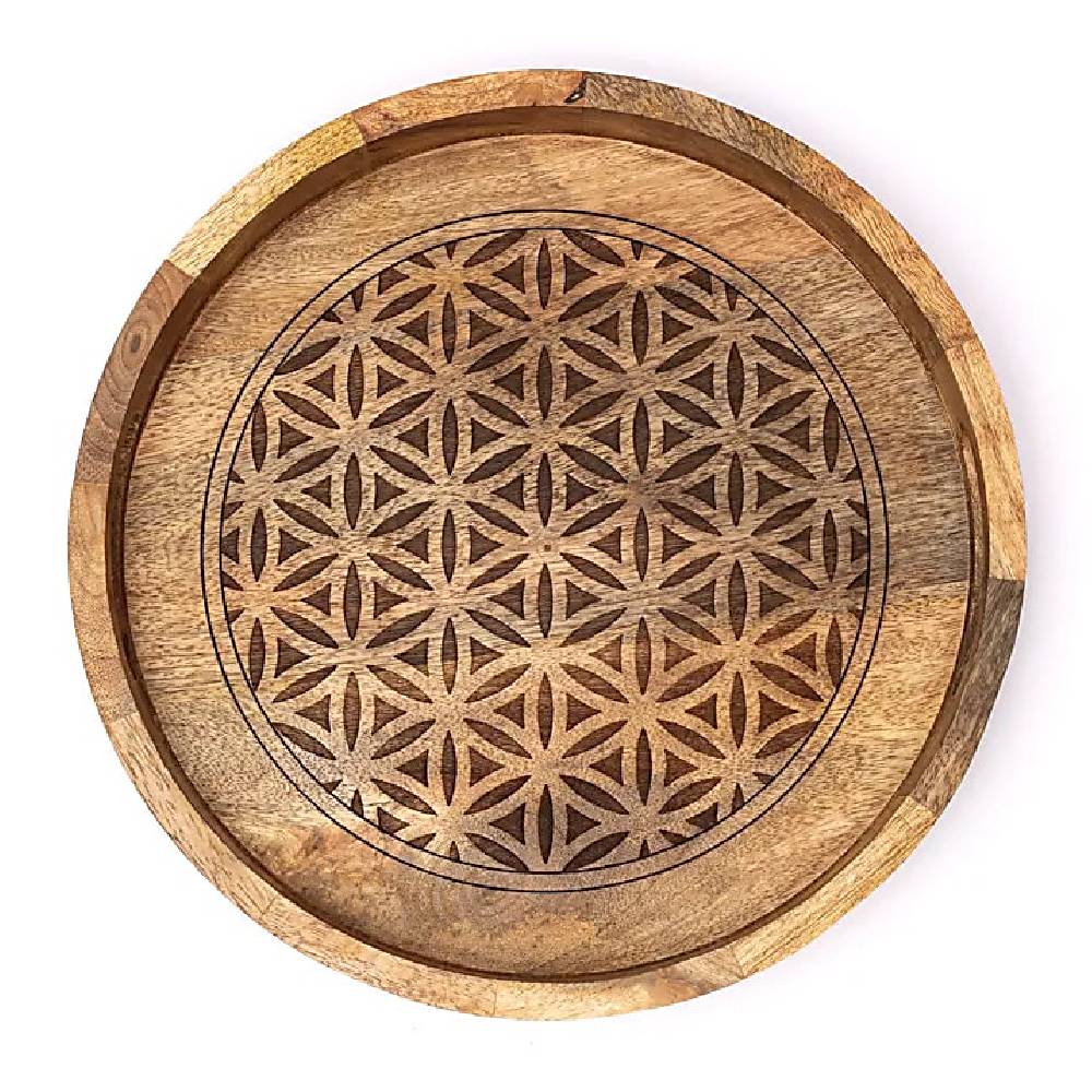 Mango Koka Kristāla Režģis Flower of Life Tray / Dzīvības Zieds 30cm