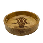 Ielādēt attēlu galerijas skatītājā, Mango Koka Kristāla Režģis Spiral &amp; Crescent Moons Tray 30cm
