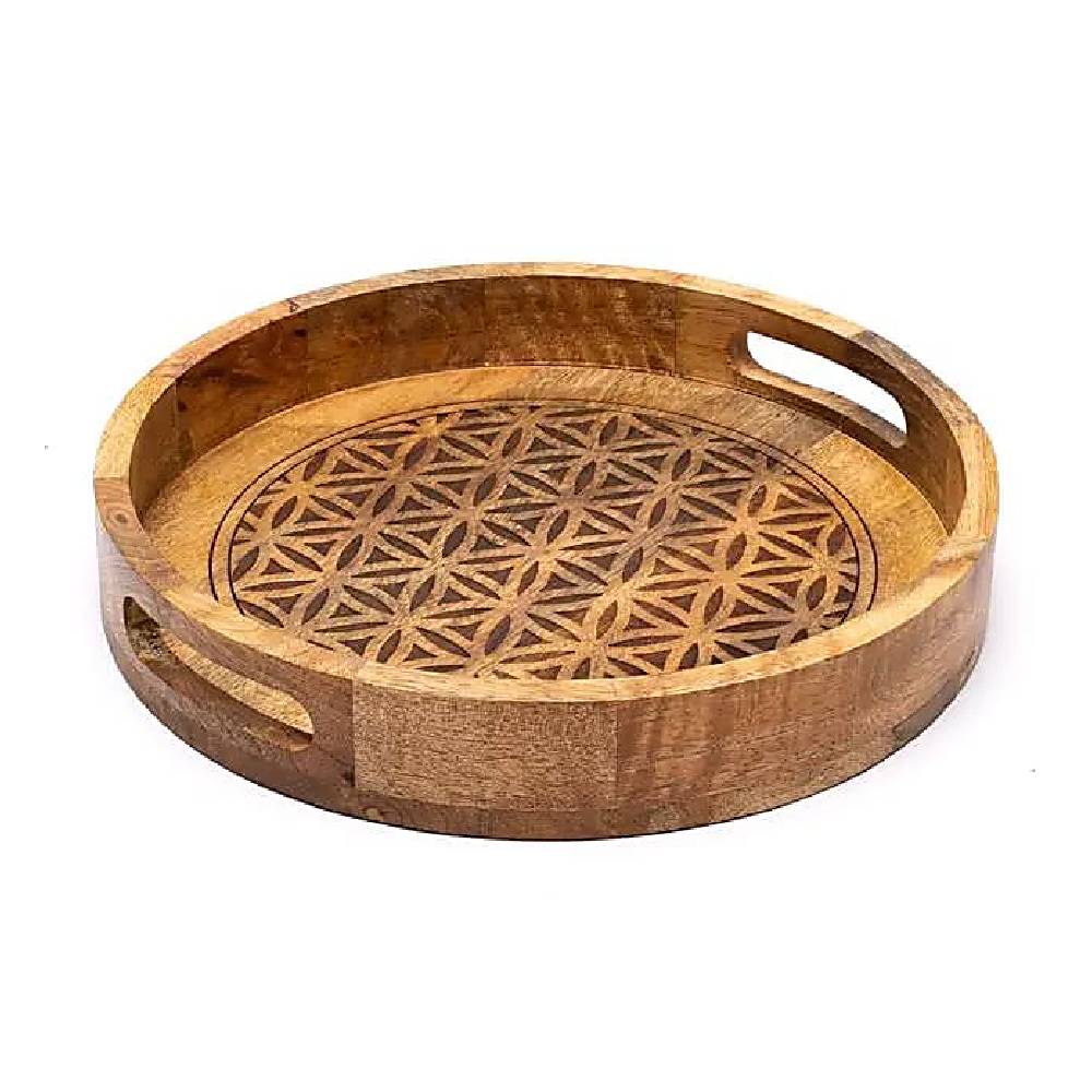 Mango Koka Kristāla Režģis Flower of Life Tray / Dzīvības Zieds 30cm