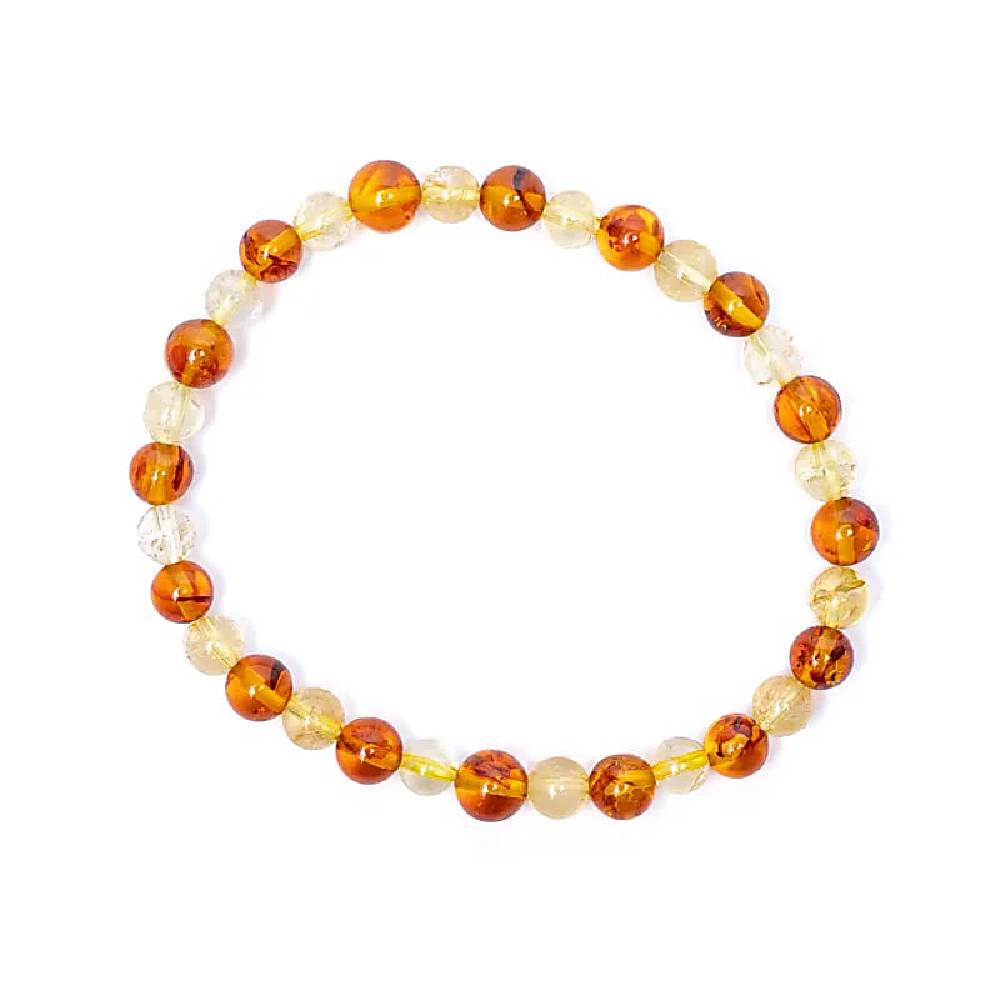 Rokassprādze MIX Dzintars un Citrīns / Amber and Citrine 6mm