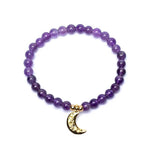 Ielādēt attēlu galerijas skatītājā, Rokassprādze Ametists Brazīlija / Amethyst with Moon 6mm

