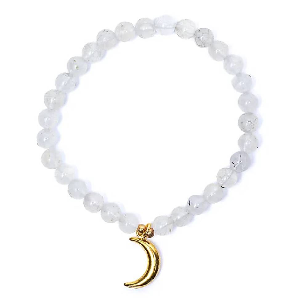 Rokassprādze Mēnessakmens Indija / Moonstone with Moon 6mm