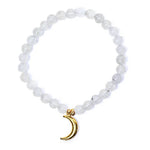 Ielādēt attēlu galerijas skatītājā, Rokassprādze Mēnessakmens Indija / Moonstone with Moon 6mm
