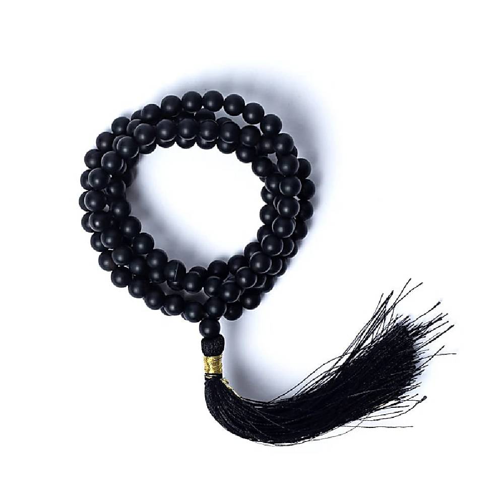 Mala / Skaitāmkrelles 108 Onikss / Melnais Onikss / Black Onyx Mat AA Quality 31.5cm