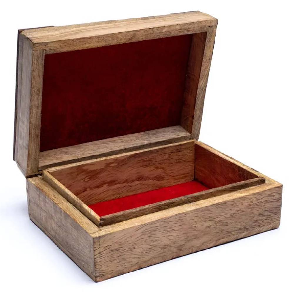 Koka Lādīte Flower of Life Tarot Box Mango Koks 18x12cm