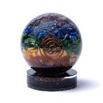 Ielādēt attēlu galerijas skatītājā, Statīvs Akmeņiem Orgonīts un Turmalīns / Orgonite &amp; Tourmaline Sphere 50mm
