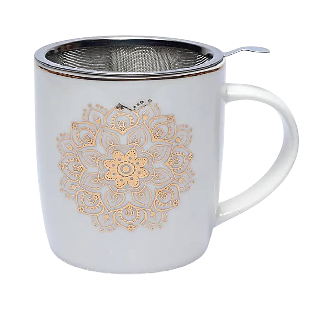 Krūze ar metāla sietiņu Mandala 400ml