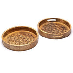 Ielādēt attēlu galerijas skatītājā, Mango Koka Kristāla Režģis Flower of Life Tray / Dzīvības Zieds 30cm
