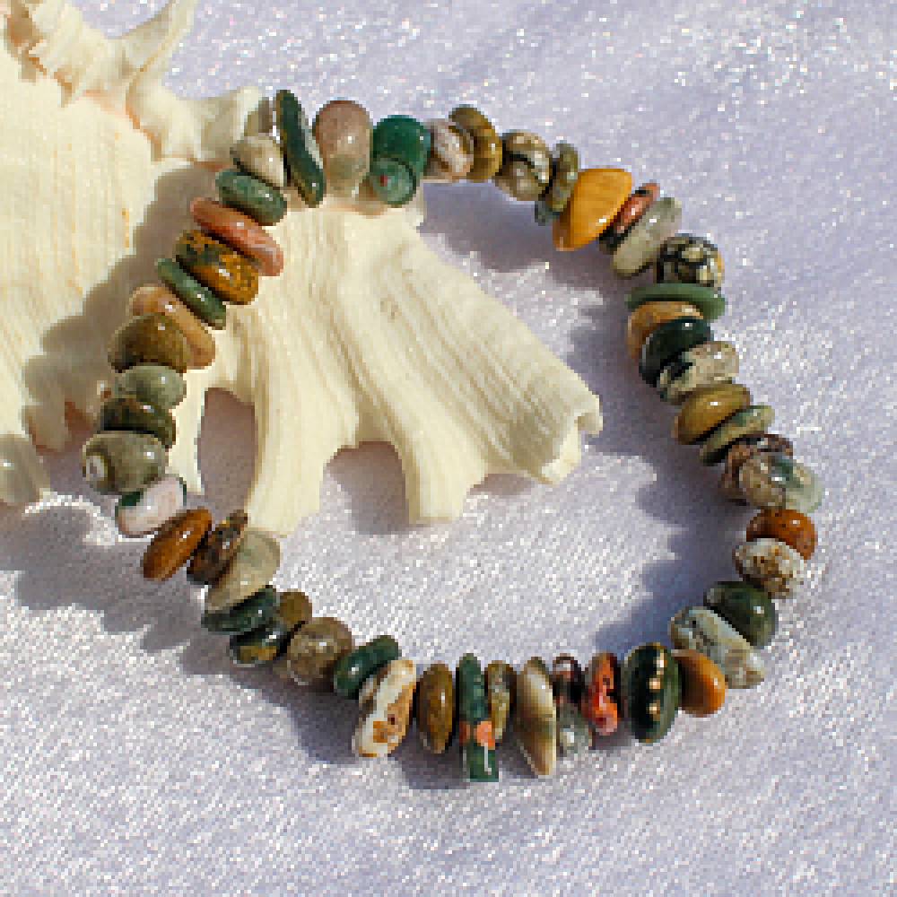 Rokassprādze Okeāna Jašma Brazīlija / Ocean Jasper Chips