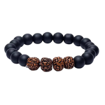 Загрузить изображение в средство просмотра галереи, Mala / Rokassprādze Rudraksha un Onikss / Rudraksha and Black Onyx 10mm
