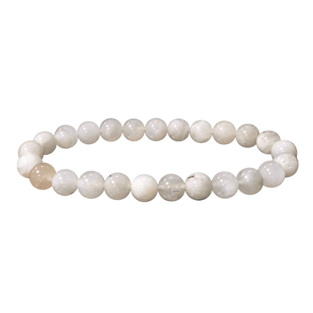 Rokassprādze Mēnessakmens / Baltais Mēnessakmens / Peristerīts Indija / White Moonstone 7.5-8.5mm Peristerite