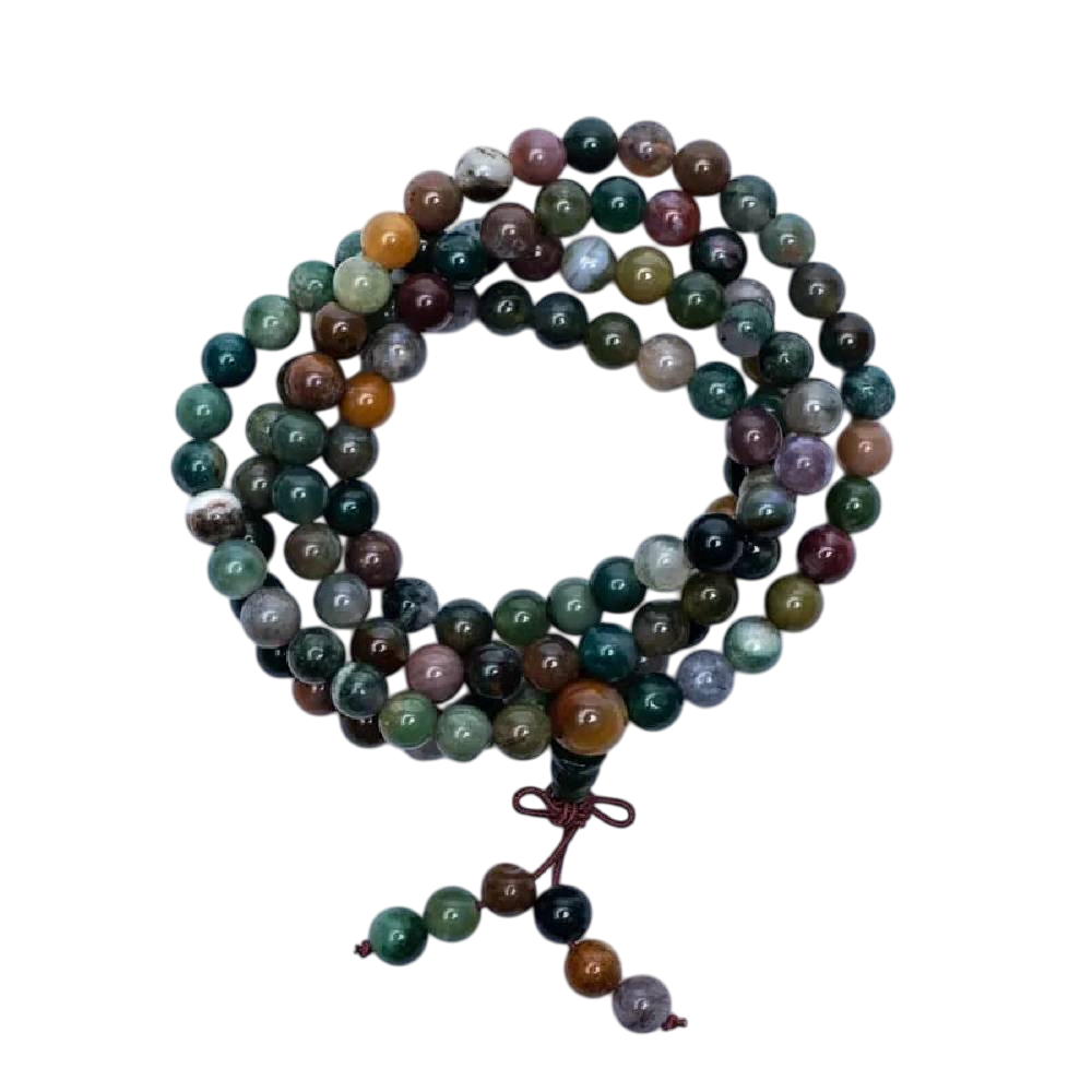 Mala / Skaitāmkrelles 108 Ahāts / Ahāts Multicolour / Multicolour Agate 35cm