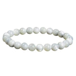 Ielādēt attēlu galerijas skatītājā, Rokassprādze Perlamutrs / Pērles Māte / White Mother-of-Pearl 8mm
