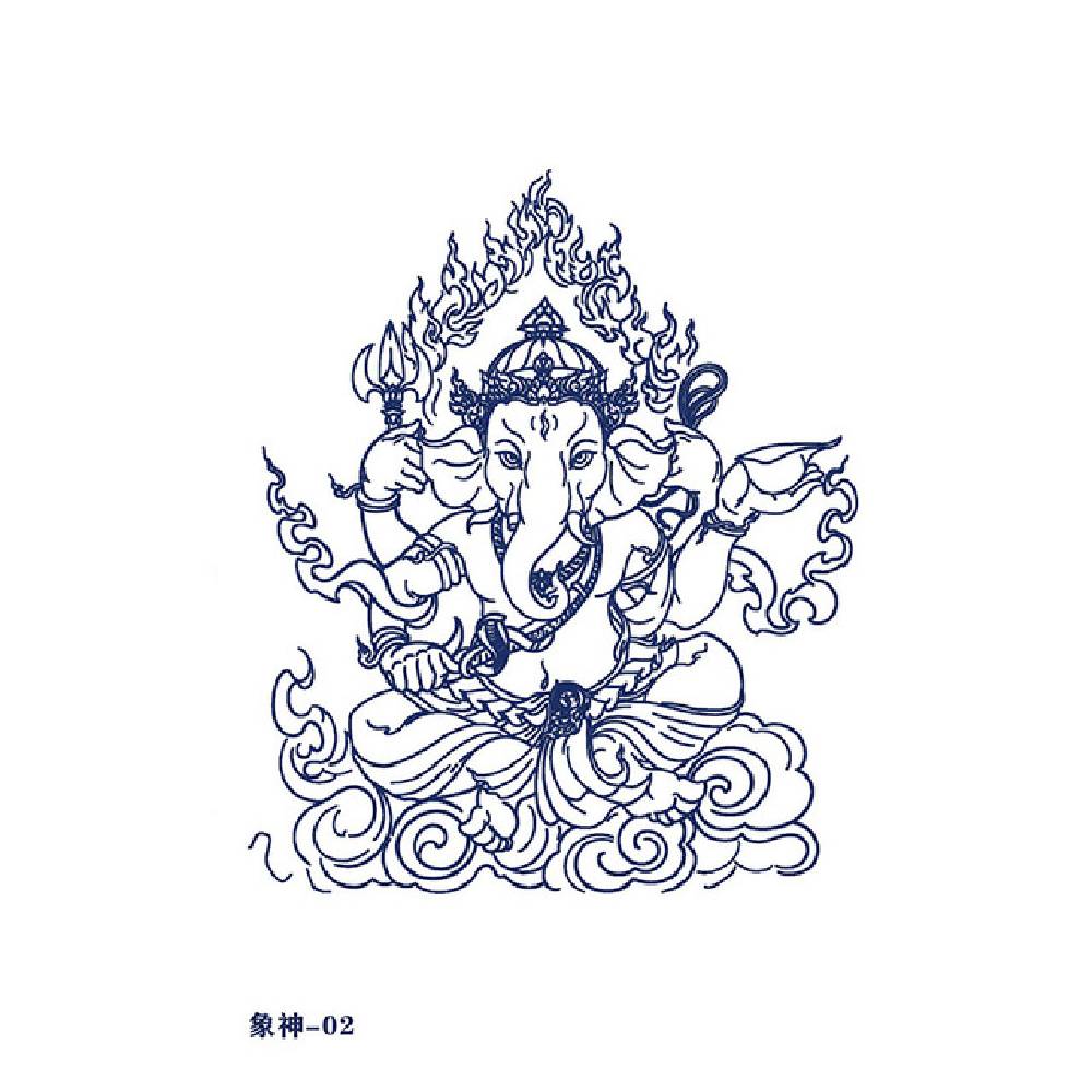 Pagaidu tetovējumi GANESH 12cm x 19cm