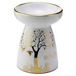 Ielādēt attēlu galerijas skatītājā, Aroma Lampa Keramika Golden Tree White 11.5cm
