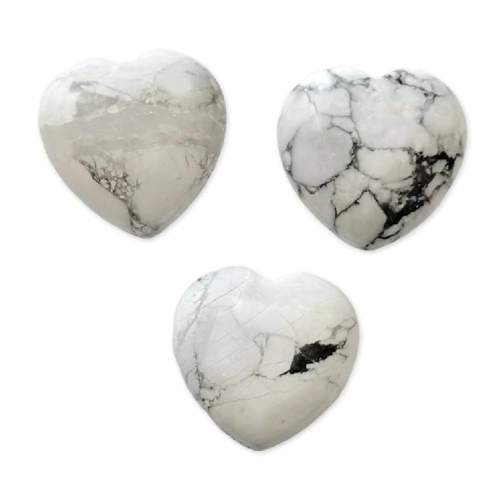 Akmens Hovlīts Zimbabve / Howlite Heart 40-45mm