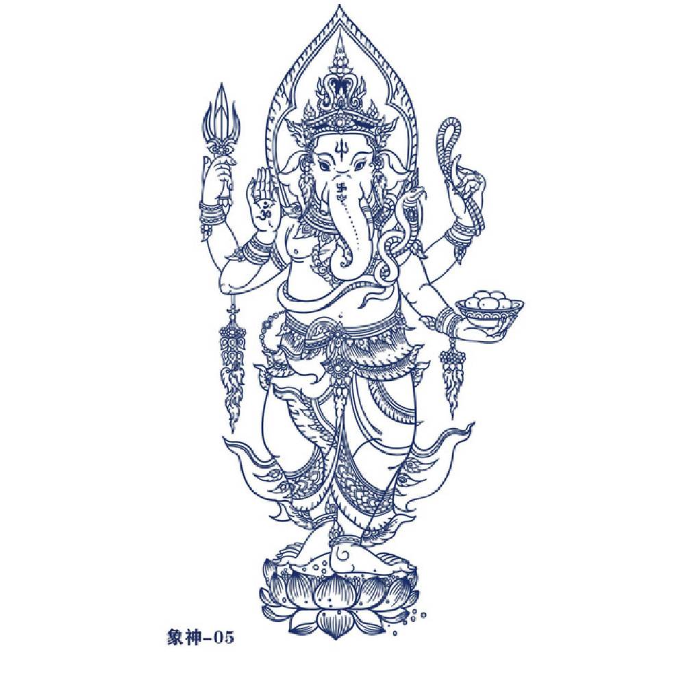 Pagaidu tetovējumi GANESH 12cm x 19cm