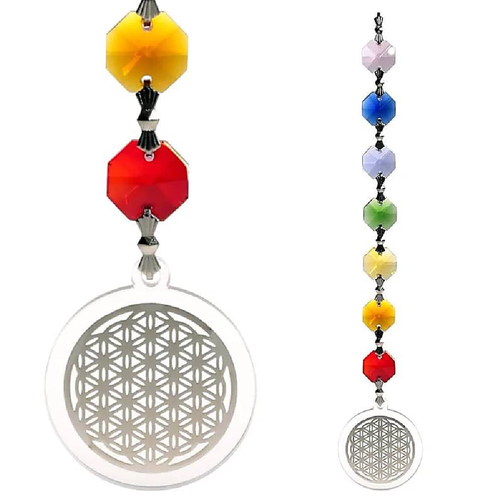 Saules Ķērājs 7 Chakra & Flower of Life Fen Šui / Vastu 20cm