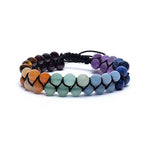 Load image into Gallery viewer, Chakra bracelet double row adjustable
