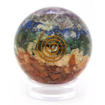 Load image into Gallery viewer, Orgonite sphere 7 chakra 58mm
