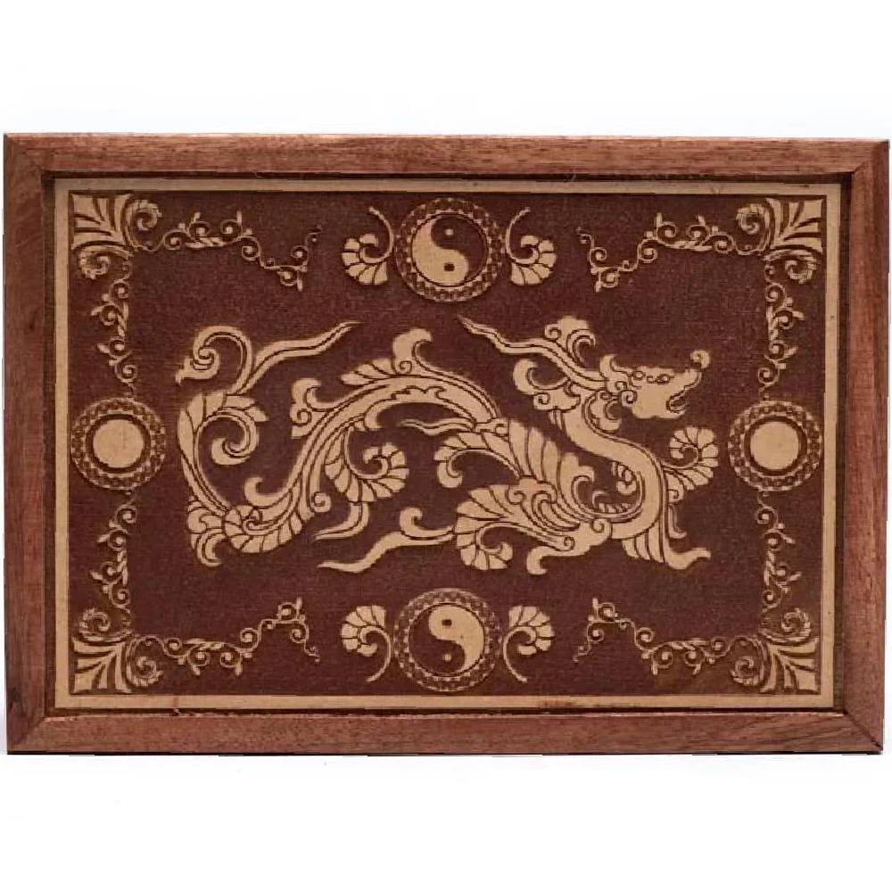 Tarot box dragon engraved