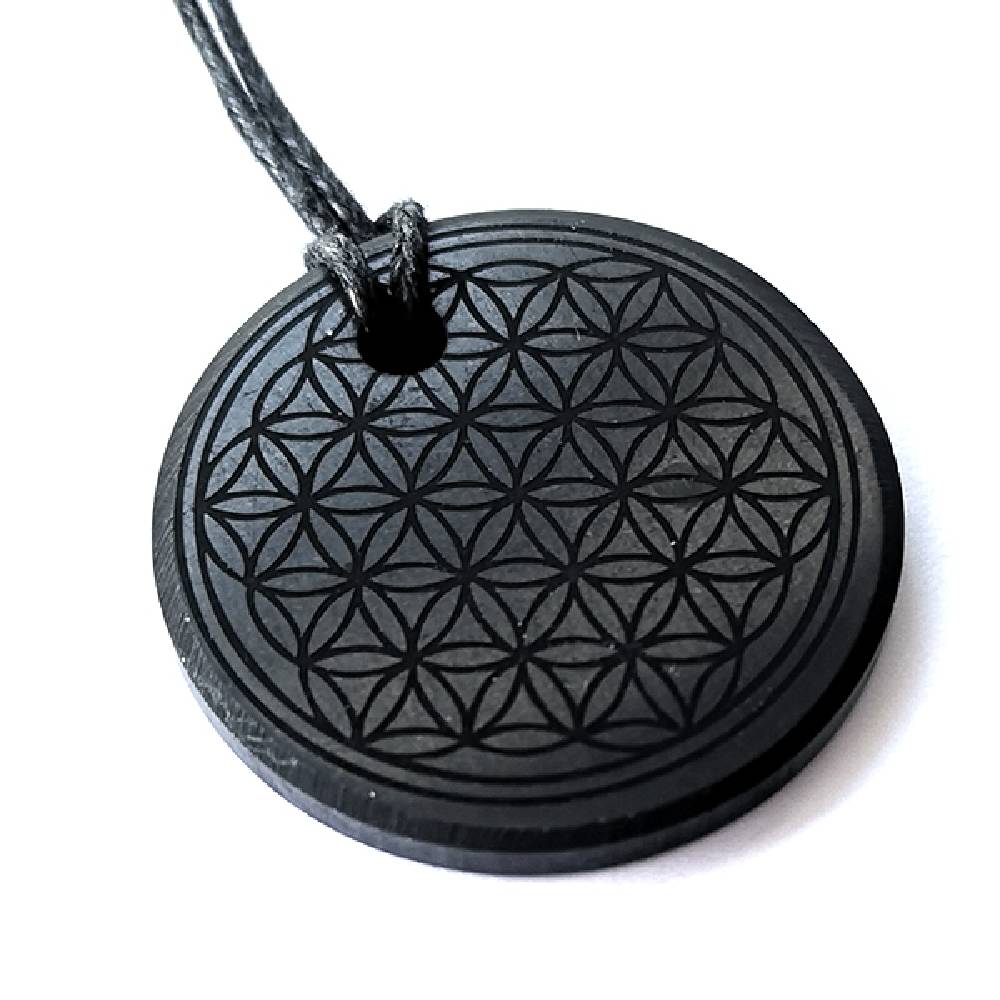 Kulons Šungīts / Shungite Flower of Life Ø28mm