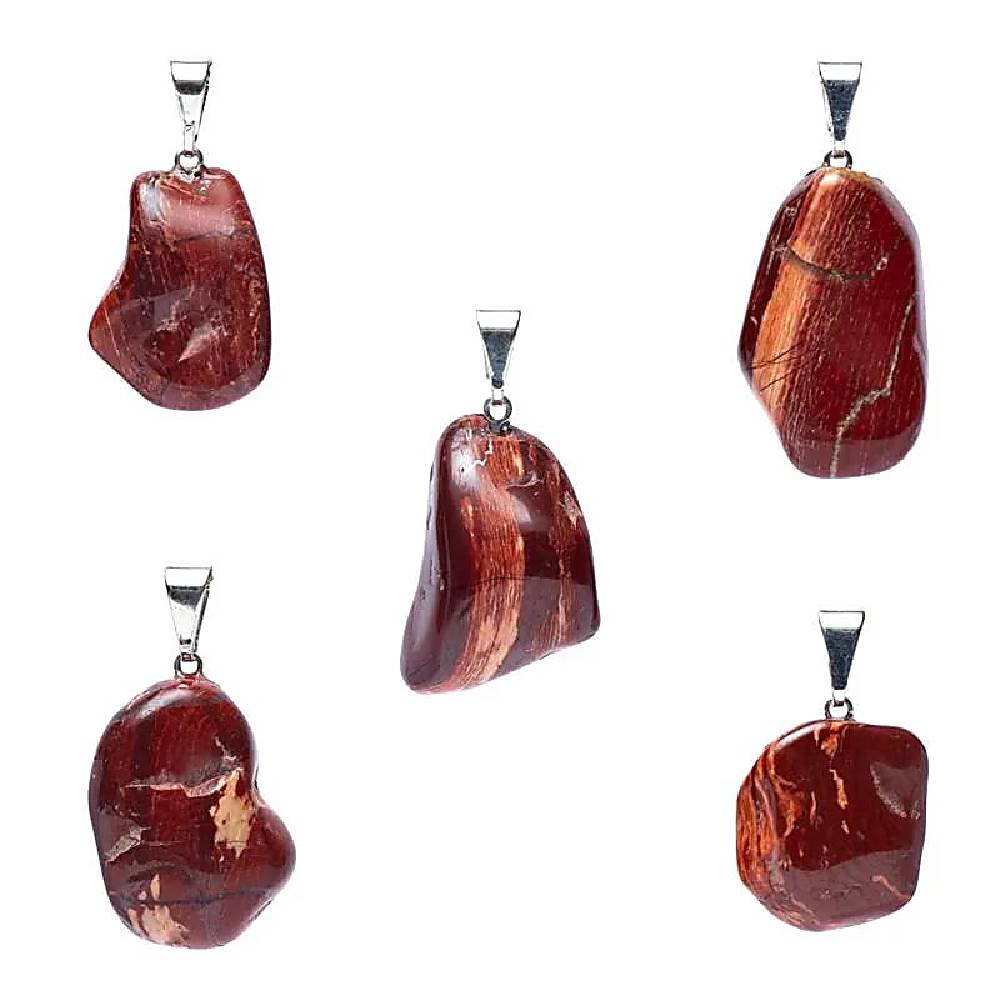 Kulons Pin Drilled Jašma / Čūskādas Jašma / Snakeskin Jasper 1.5cm - 3cm