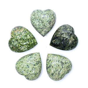 Green serpentine heart worry stone 50-55mm