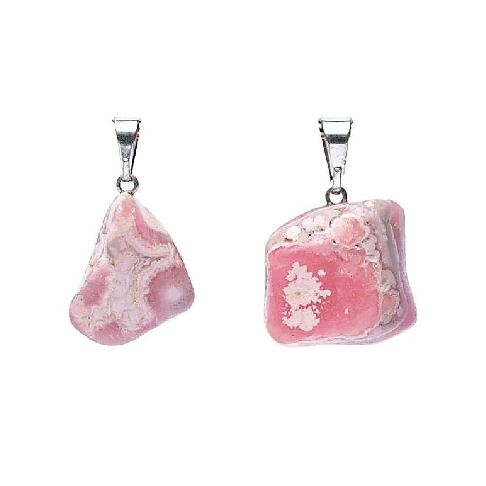 Rhodochrosite gemstone pendant pin drilled 1.5cm - 3cm