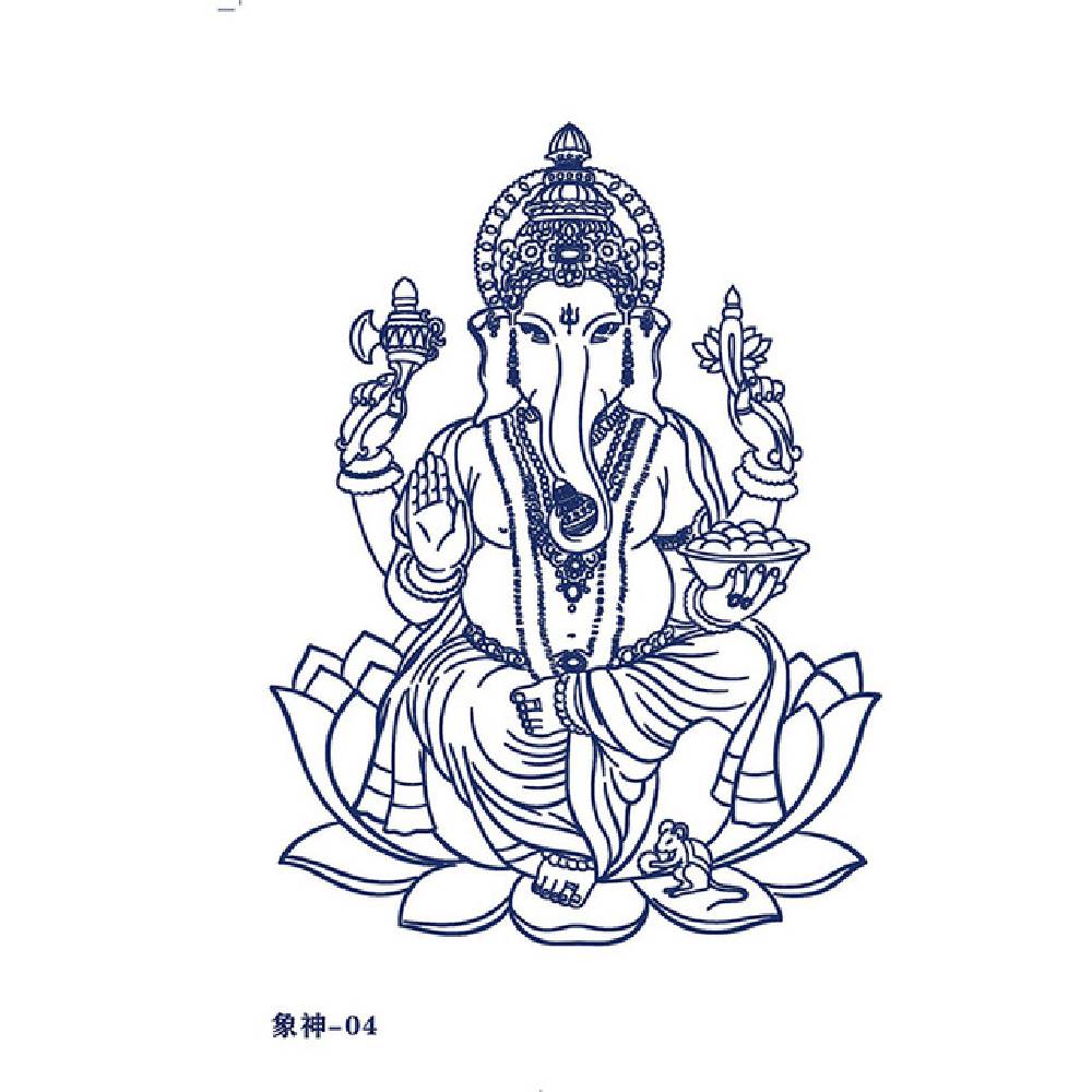 Pagaidu tetovējumi GANESH 12cm x 19cm