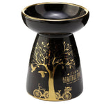 Ielādēt attēlu galerijas skatītājā, Aroma Lampa Keramika Golden Tree Black 11.5cm
